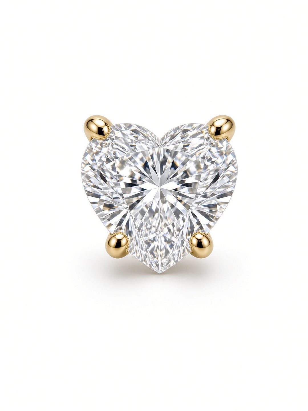 2.03CT Lab Diamond Heart Stud Earrings in 14K Yellow Gold