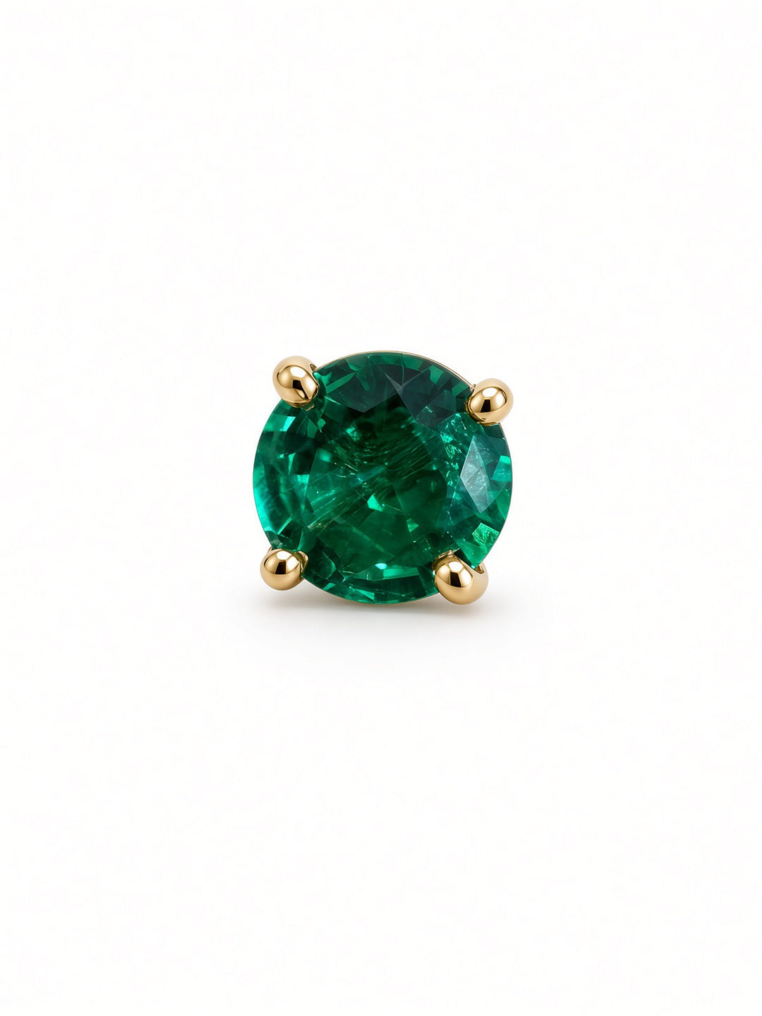 2.48CT Lab-Grown Emerald Green Stud Earrings in 14K Yellow Gold
