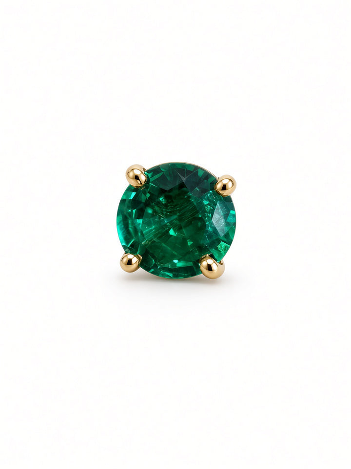 2.48CT Lab-Grown Emerald Green Stud Earrings in 14K Yellow Gold