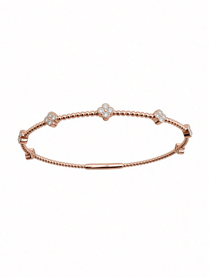 Clover 14K Gold Flexible Diamond Bangle – 0.47 CT Lab Diamonds