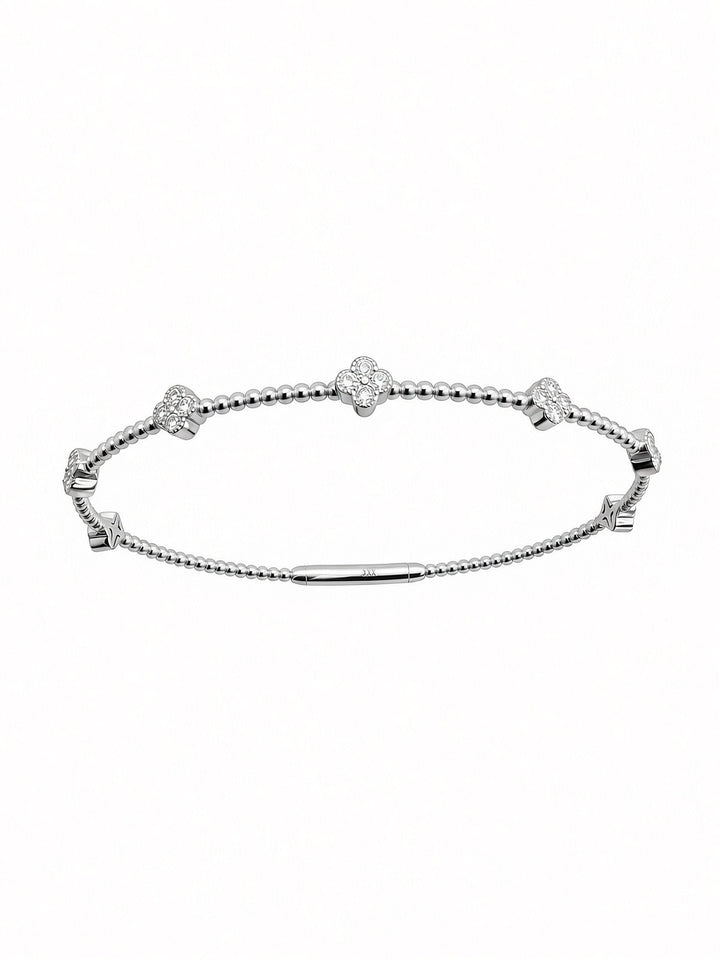 Clover 14K Gold Flexible Diamond Bangle – 0.47 CT Lab Diamonds