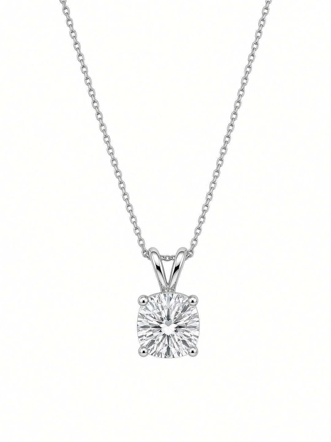 0.92CT Old-Cut Natural Diamond Pendant Necklace in 14K White Gold