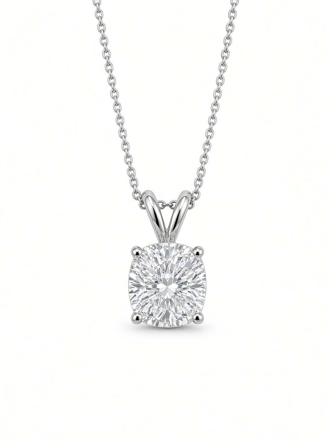 0.92CT Old-Cut Natural Diamond Pendant Necklace in 14K White Gold