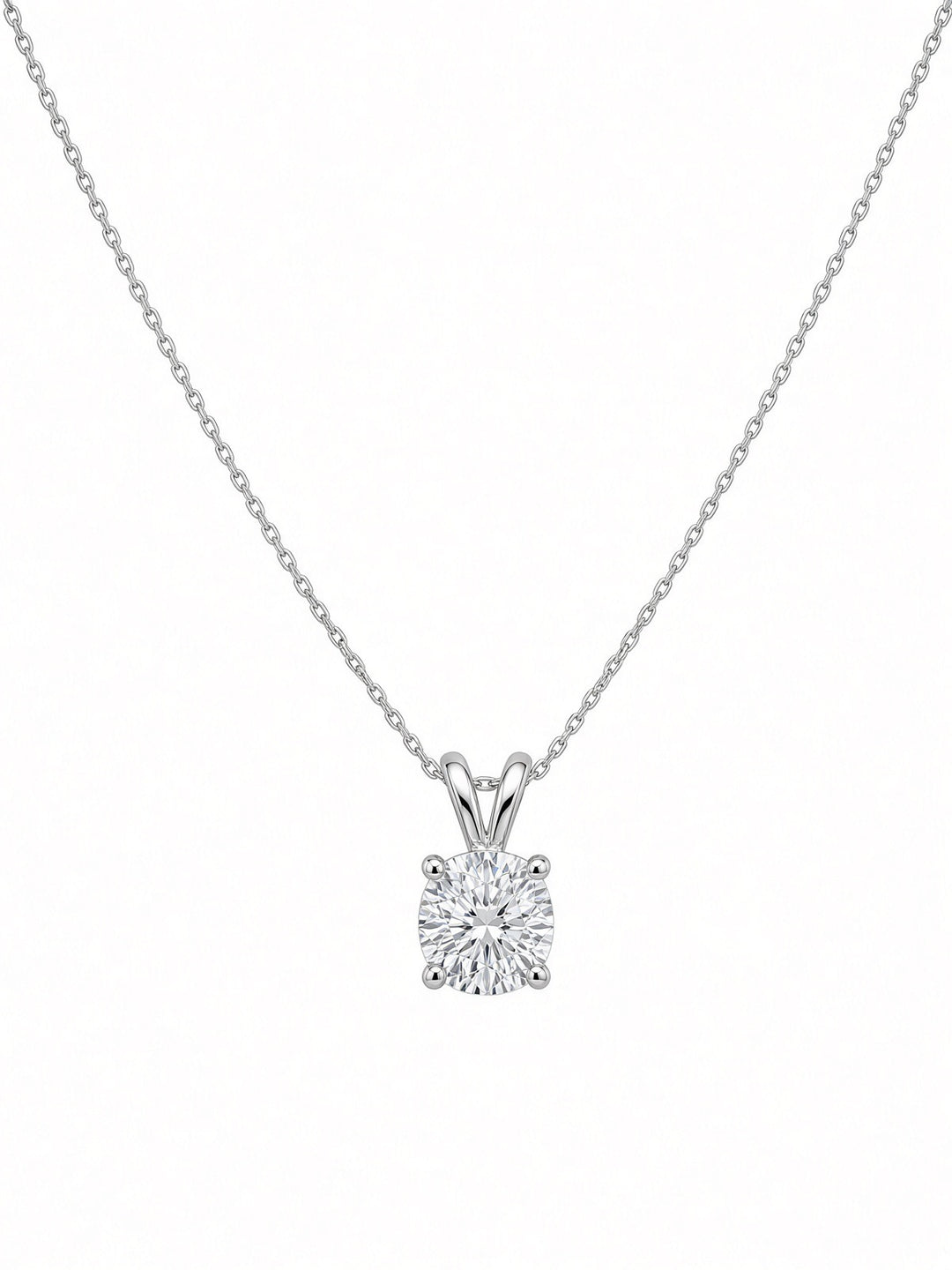0.92CT Old-Cut Natural Diamond Pendant Necklace in 14K White Gold