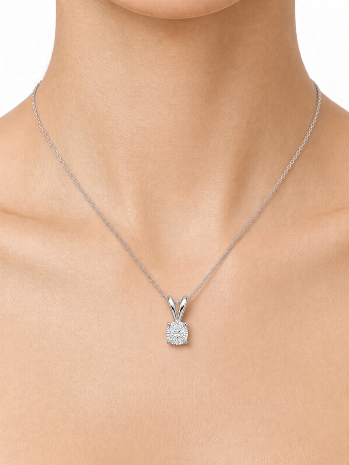 0.92CT Old-Cut Natural Diamond Pendant Necklace in 14K White Gold