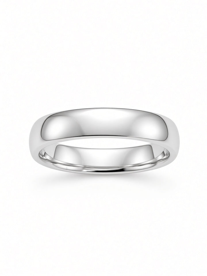 Classic Plain Men’s Band in 14K White Gold