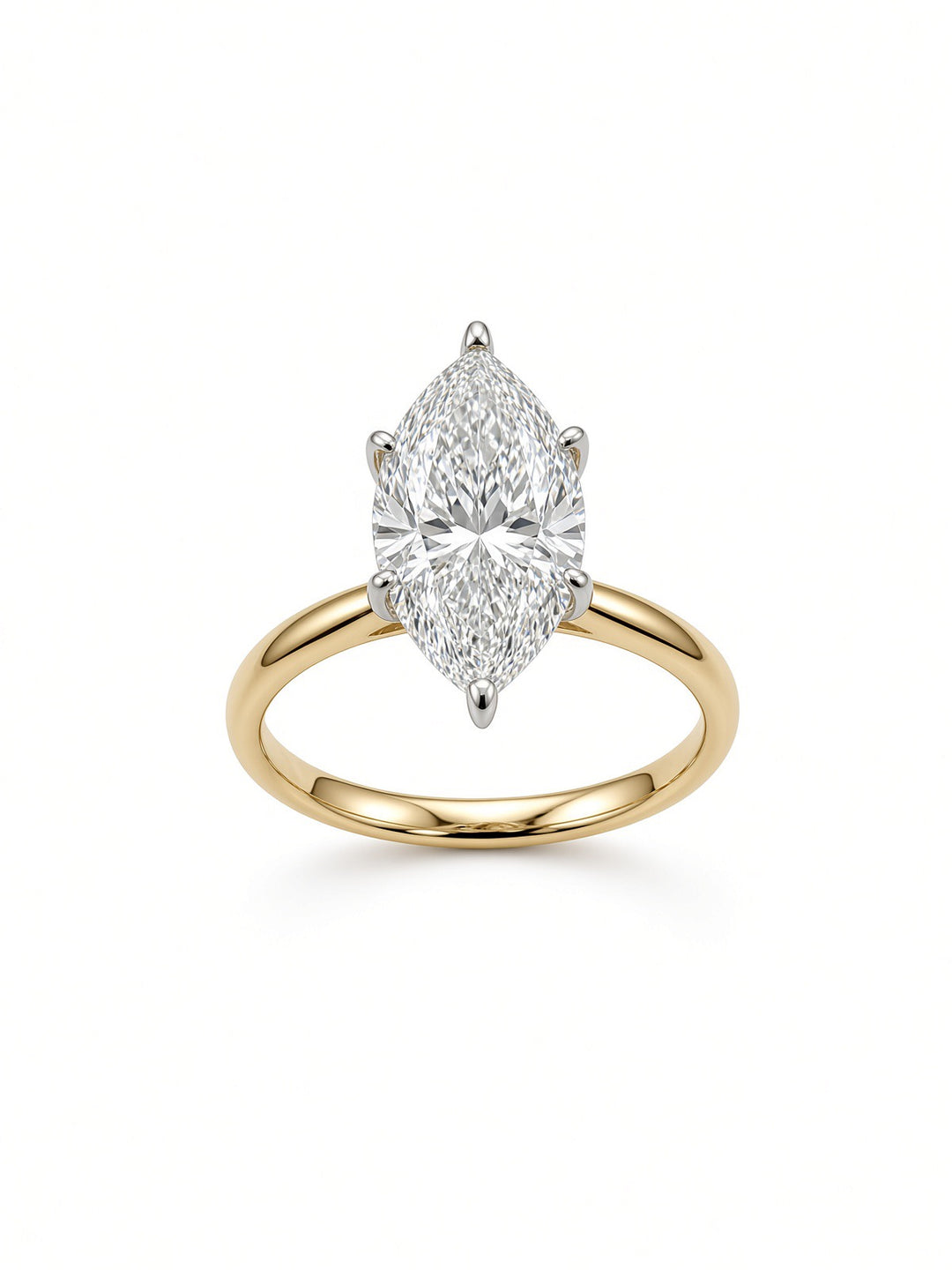 2.50CT Marquise Lab Diamond Dual-Color Solitaire Engagement Ring