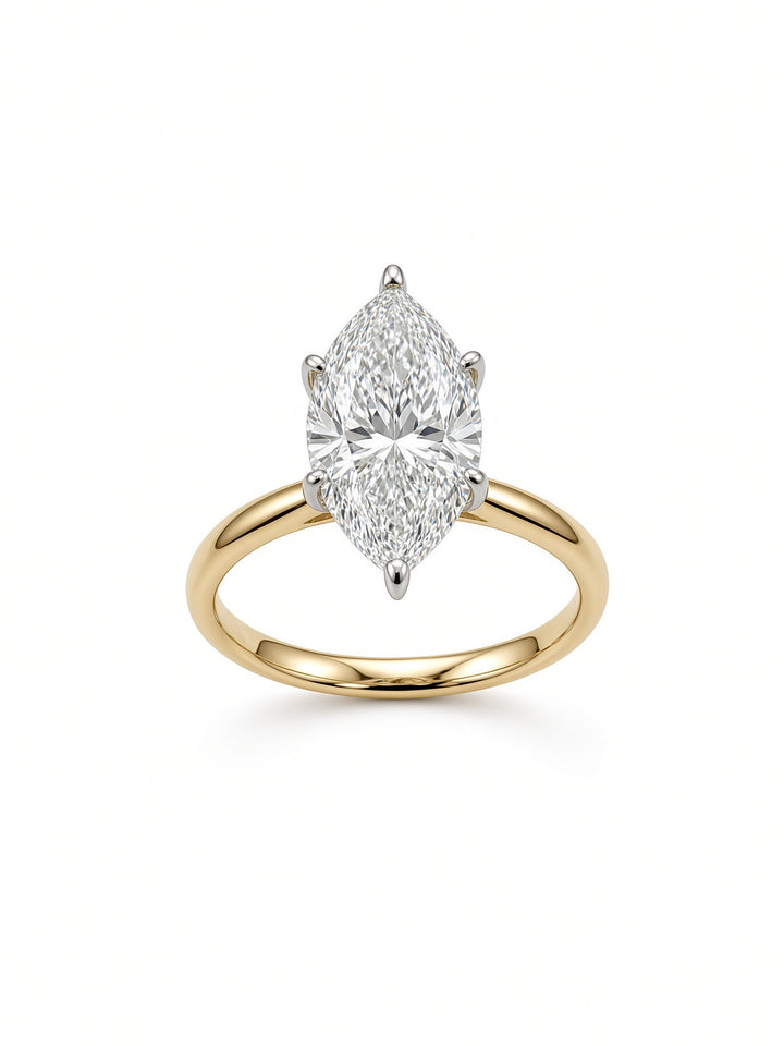 2.50CT Marquise Lab Diamond Dual-Color Solitaire Engagement Ring