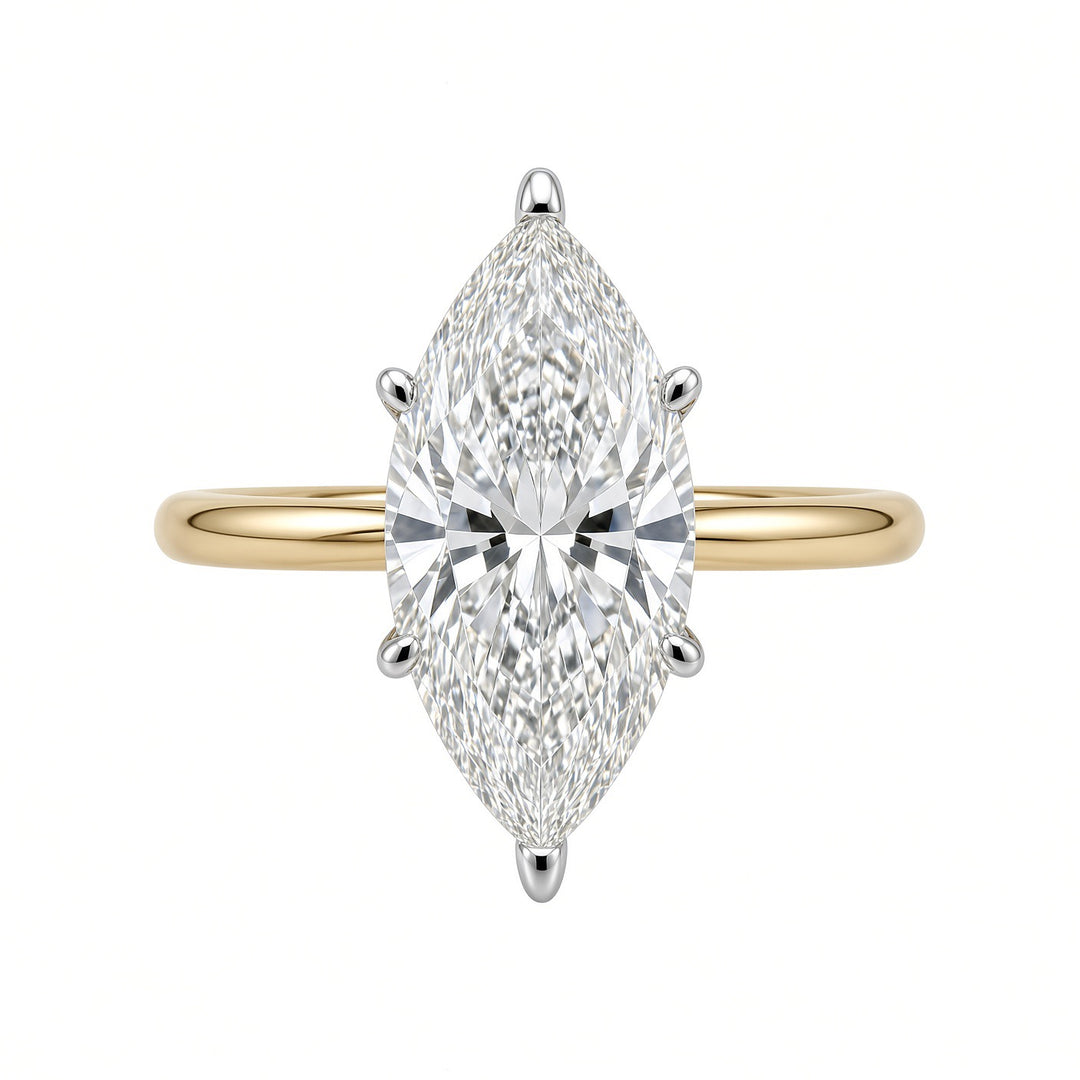 2.50CT Marquise Lab Diamond Dual-Color Solitaire Engagement Ring