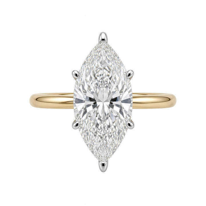 2.50CT Marquise Lab Diamond Dual-Color Solitaire Engagement Ring