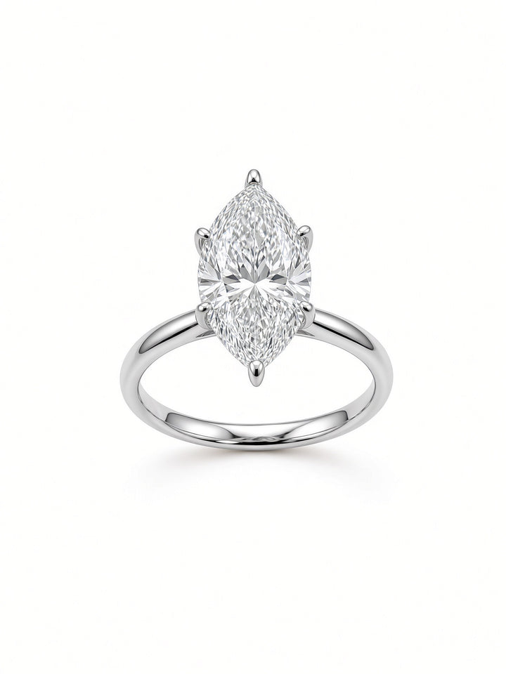 2.50CT Marquise Lab Diamond Dual-Color Solitaire Engagement Ring