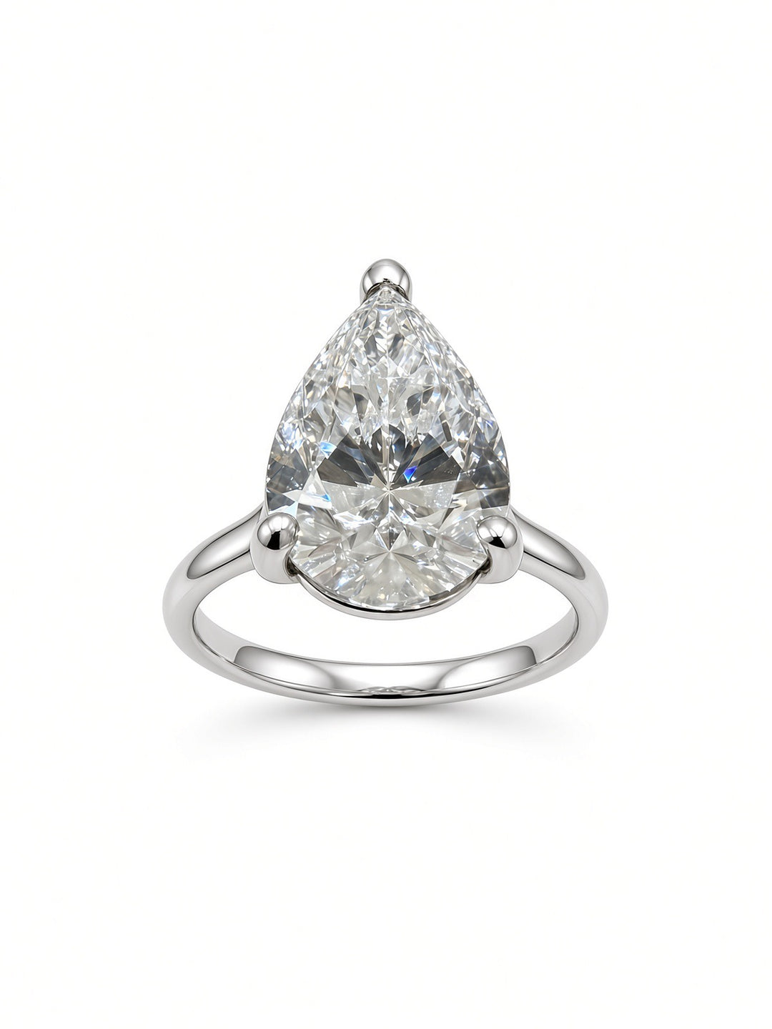 2.77CT Pear-Shaped Lab Diamond Solitaire Engagement Ring