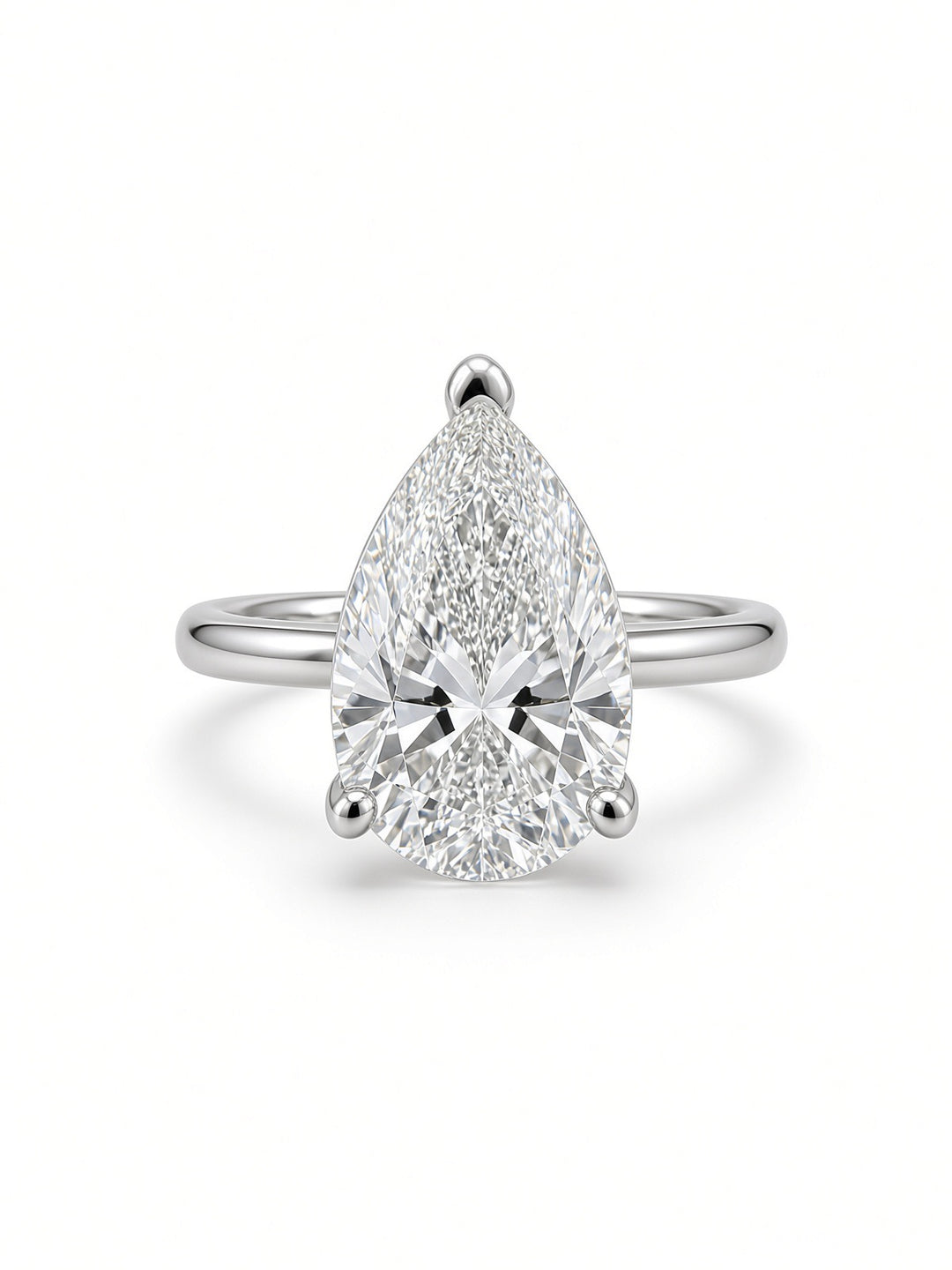 2.77CT Pear-Shaped Lab Diamond Solitaire Engagement Ring