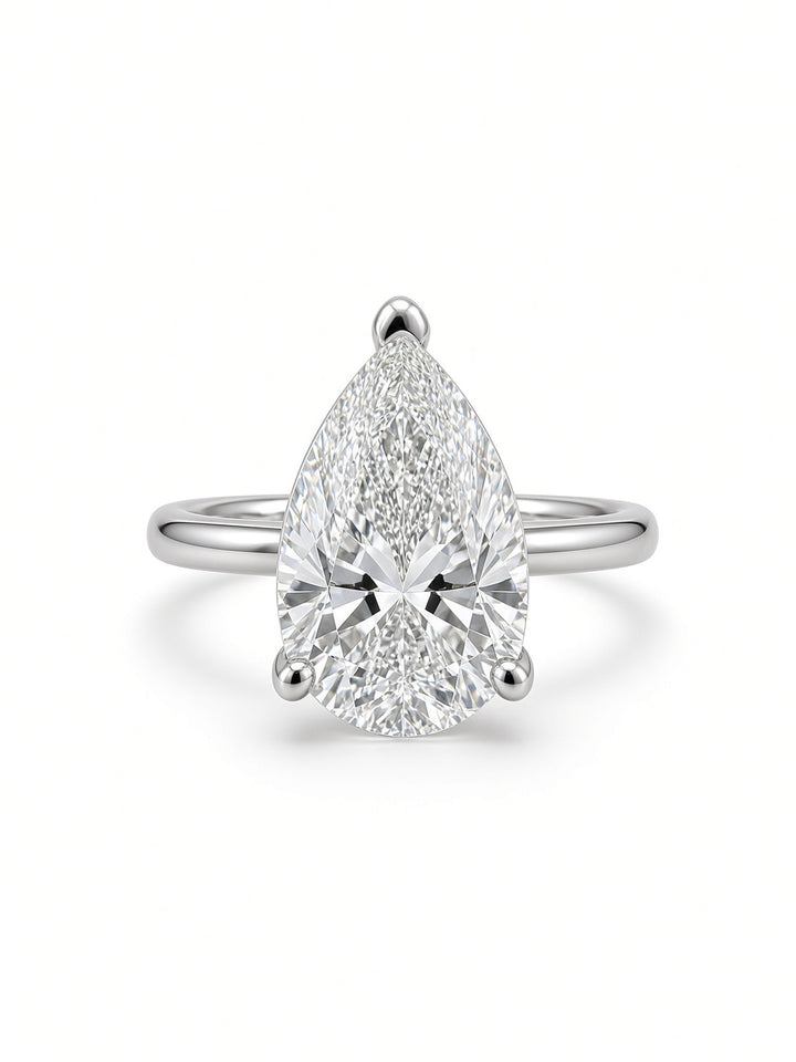2.77CT Pear-Shaped Lab Diamond Solitaire Engagement Ring