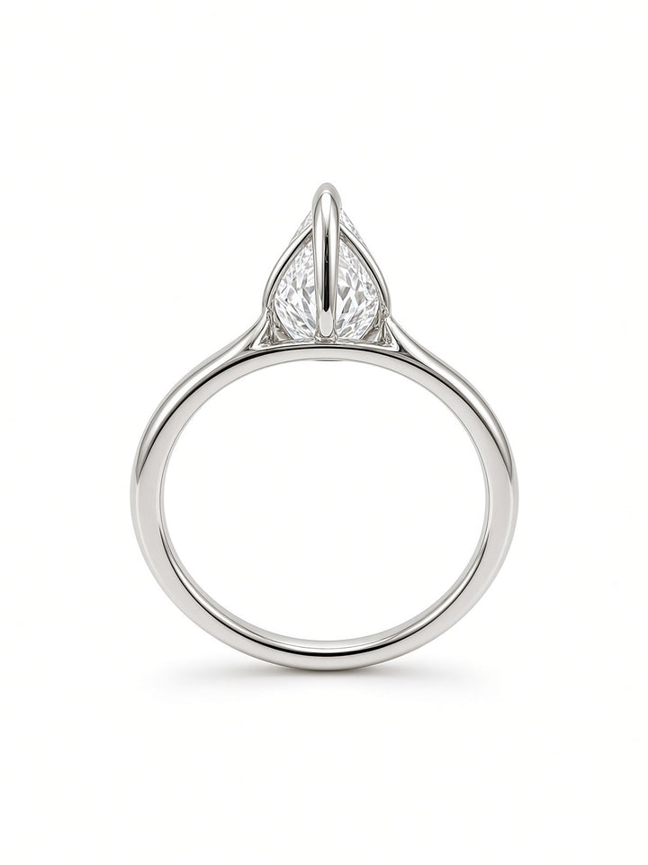 2.77CT Pear-Shaped Lab Diamond Solitaire Engagement Ring