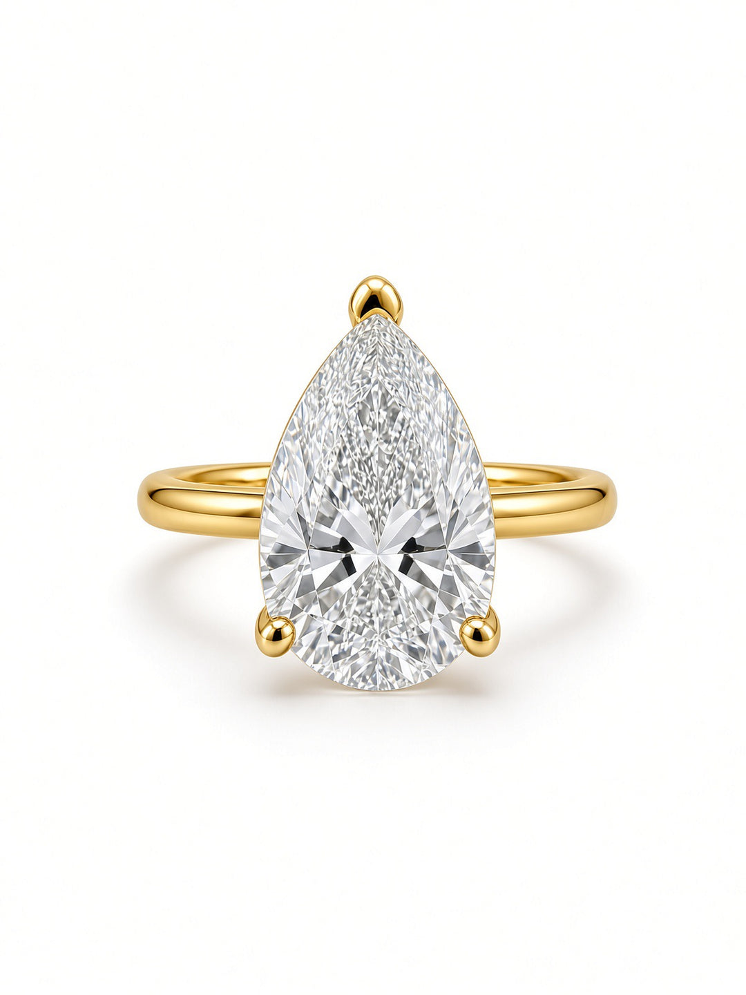 2.77CT Pear-Shaped Lab Diamond Solitaire Engagement Ring
