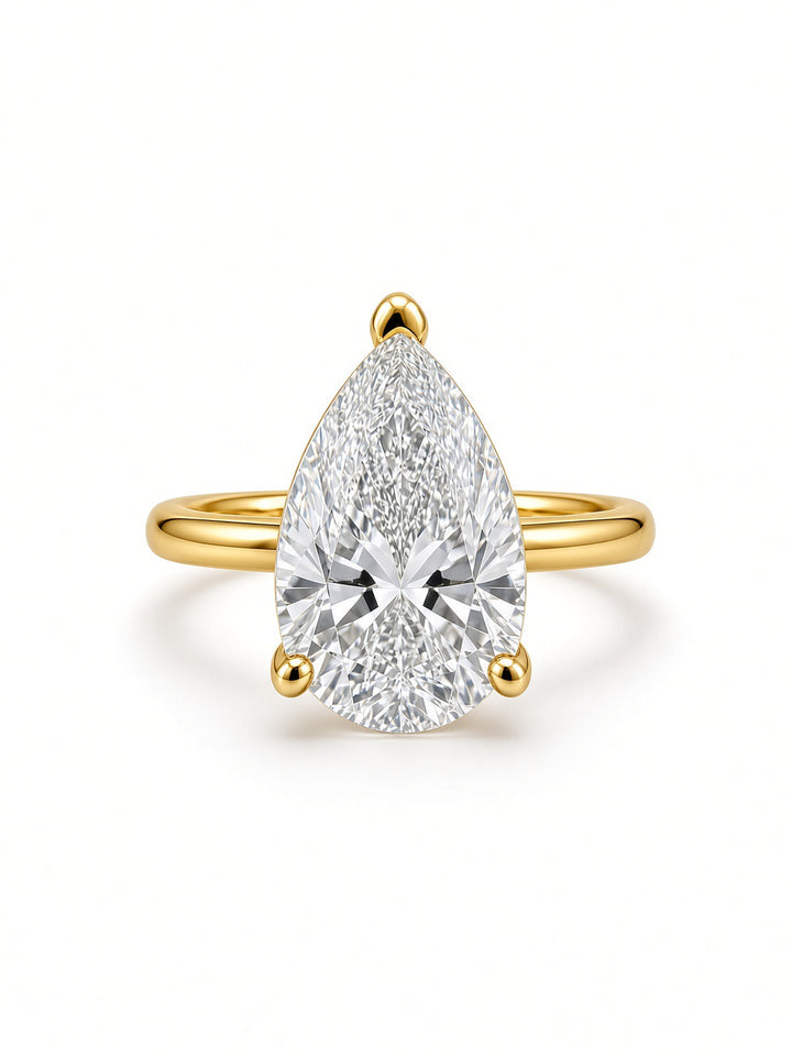 2.77CT Pear-Shaped Lab Diamond Solitaire Engagement Ring