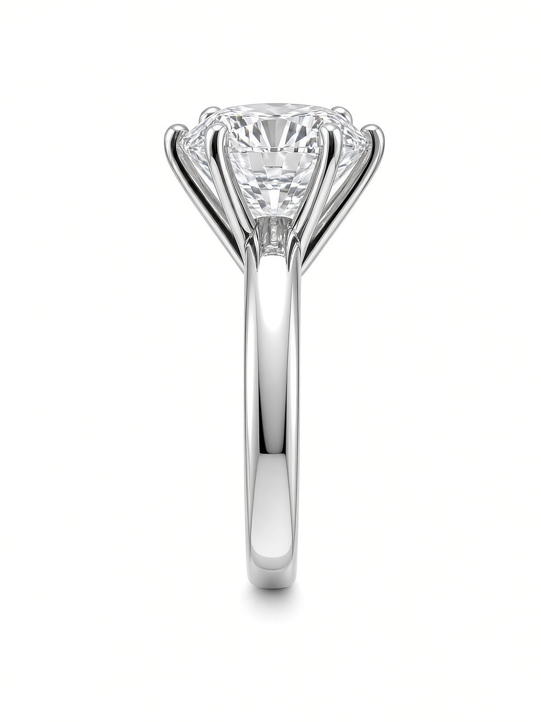 7.01CT Round Brilliant Lab-Grown Diamond Solitaire Engagement Ring in 14K White Gold