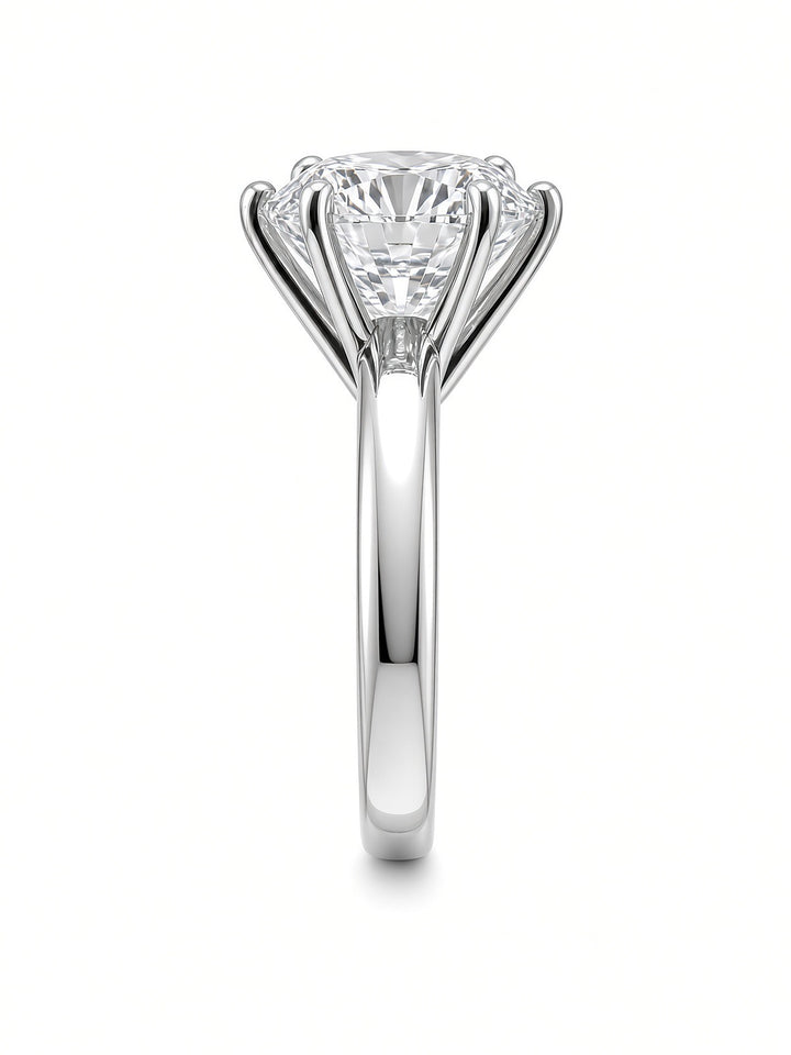 7.01CT Round Brilliant Lab-Grown Diamond Solitaire Engagement Ring in 14K White Gold