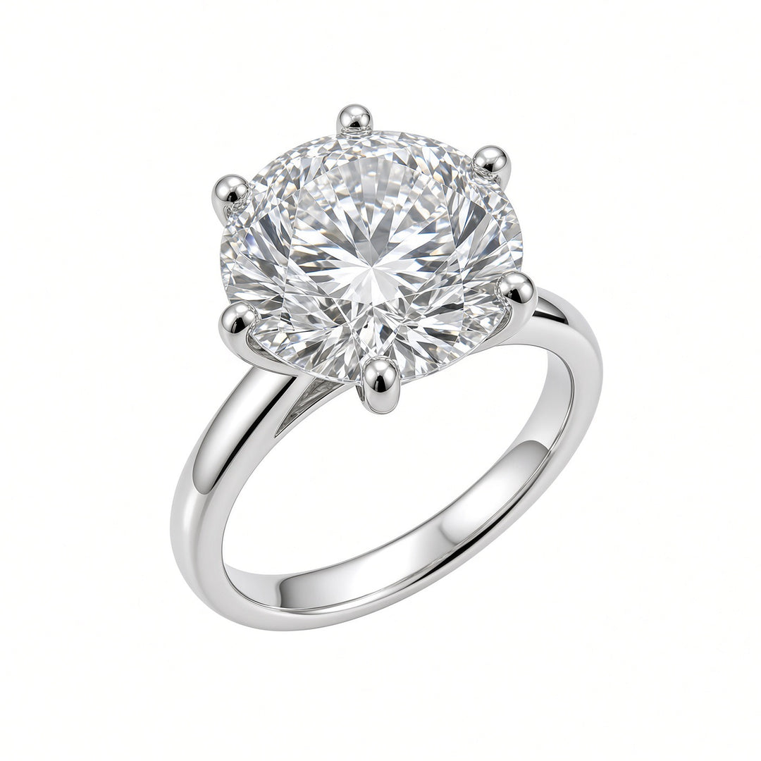 7.01CT Round Brilliant Lab-Grown Diamond Solitaire Engagement Ring in 14K White Gold
