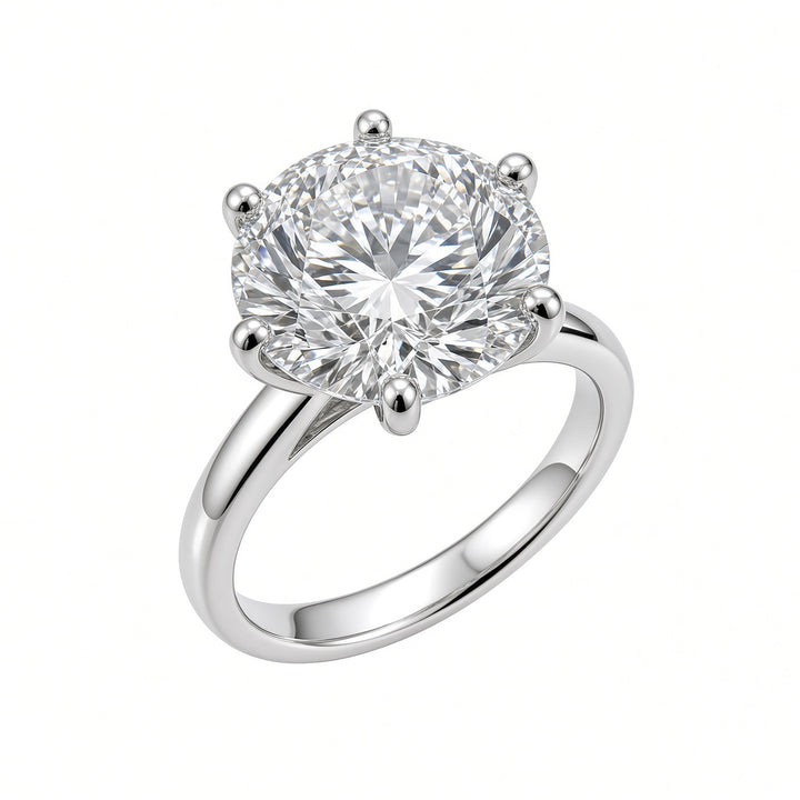7.01CT Round Brilliant Lab-Grown Diamond Solitaire Engagement Ring in 14K White Gold