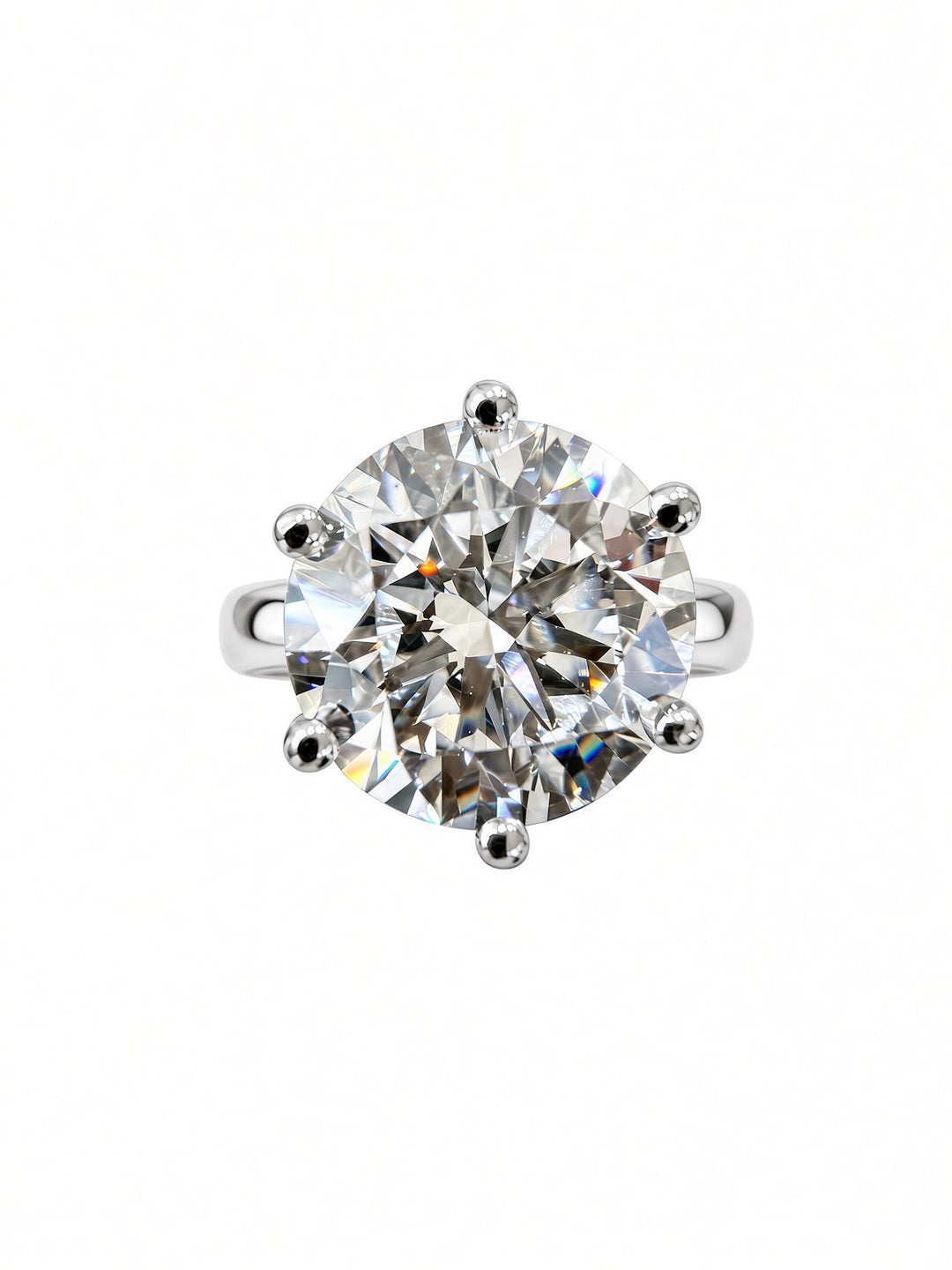 7.01CT Round Brilliant Lab-Grown Diamond Solitaire Engagement Ring in 14K White Gold