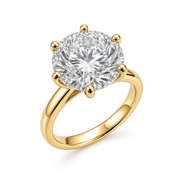 7.01CT Round Brilliant Lab-Grown Diamond Solitaire Engagement Ring in 14K White Gold
