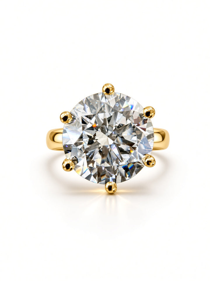 7.01CT Round Brilliant Lab-Grown Diamond Solitaire Engagement Ring in 14K White Gold