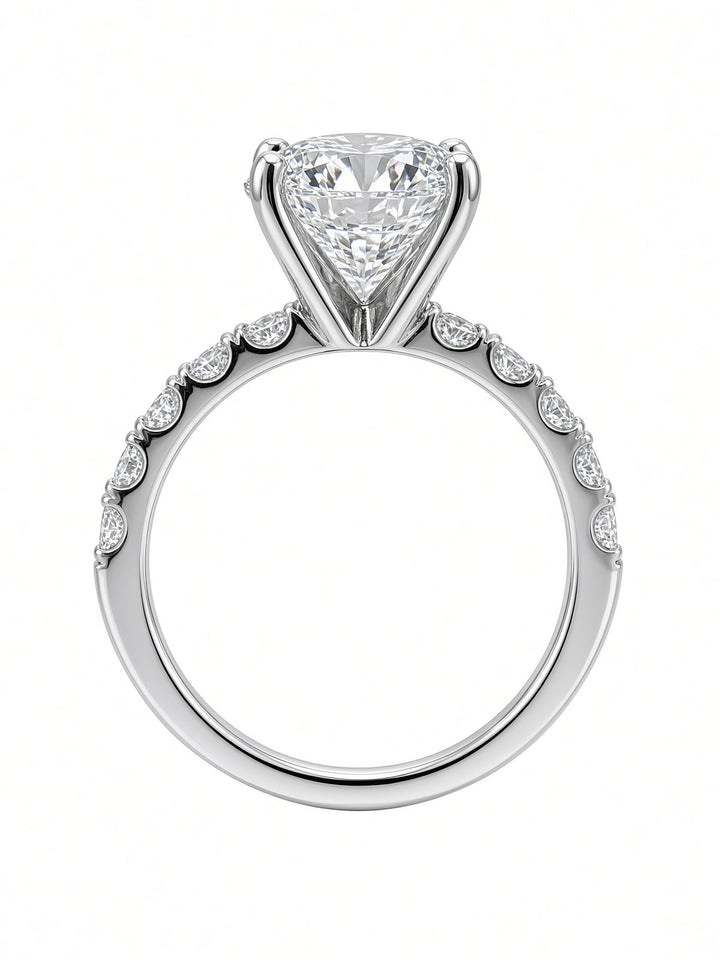 14K White Gold 3.59CT Round Brilliant Lab Grown Diamond Engagement Ring