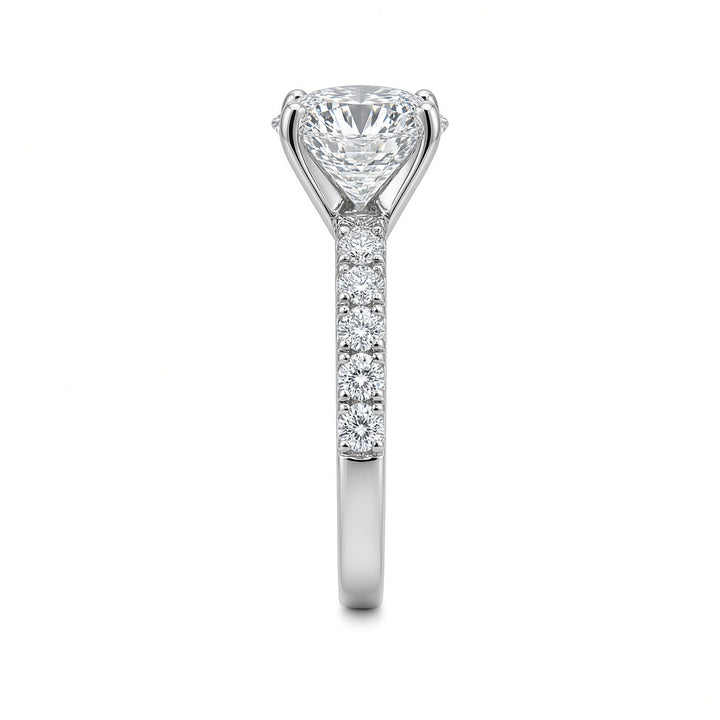 3.59CT Round Brilliant Diamond Engagement Ring in 14K White Gold