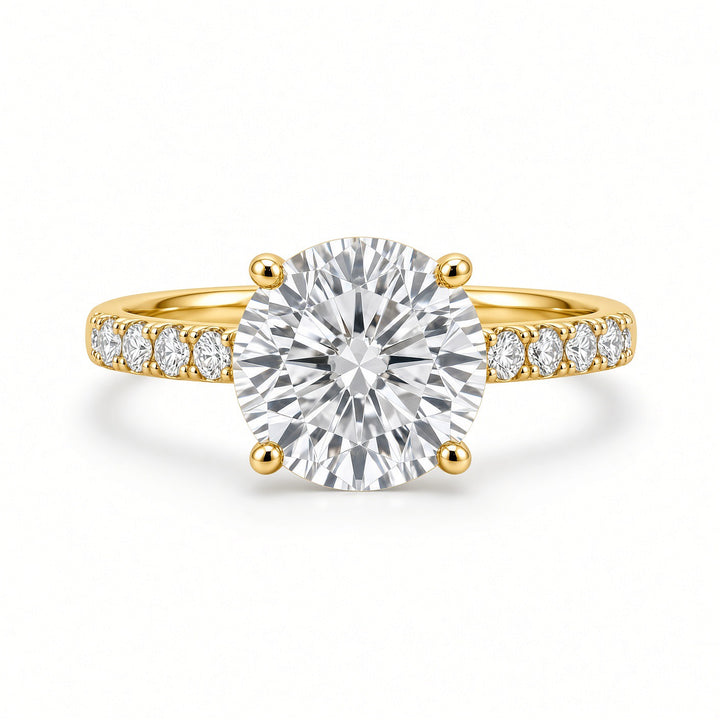14K White Gold 3.59CT Round Brilliant Lab Grown Diamond Engagement Ring