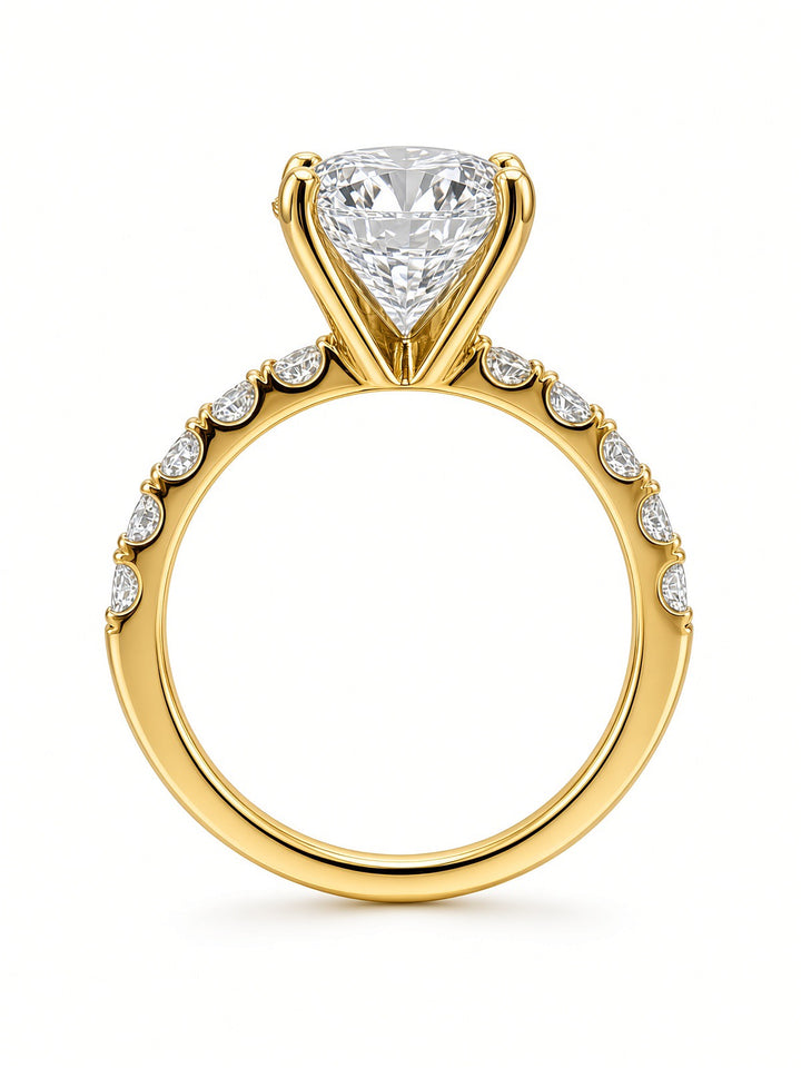 14K White Gold 3.59CT Round Brilliant Lab Grown Diamond Engagement Ring