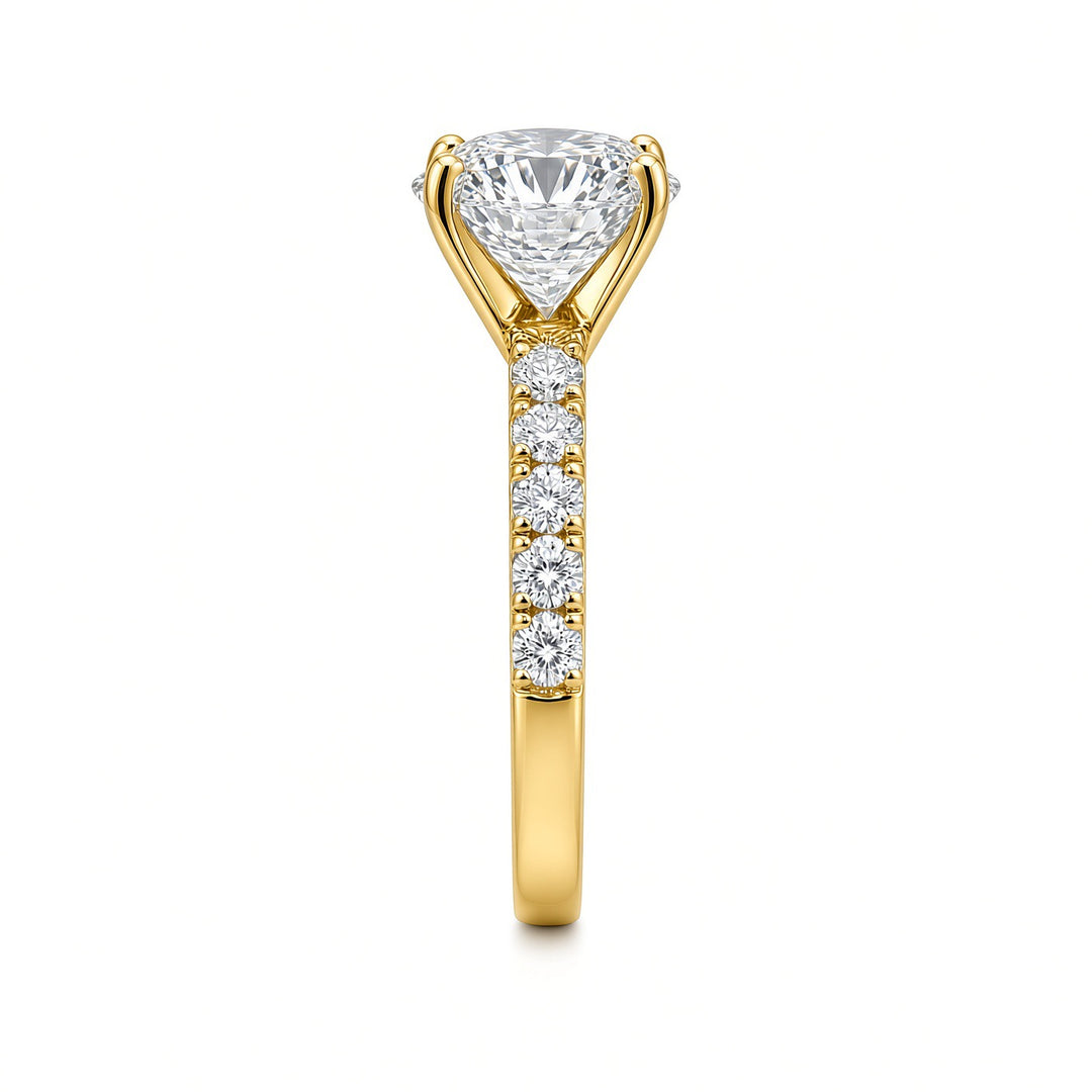 3.59CT Round Brilliant Diamond Engagement Ring in 14K White Gold