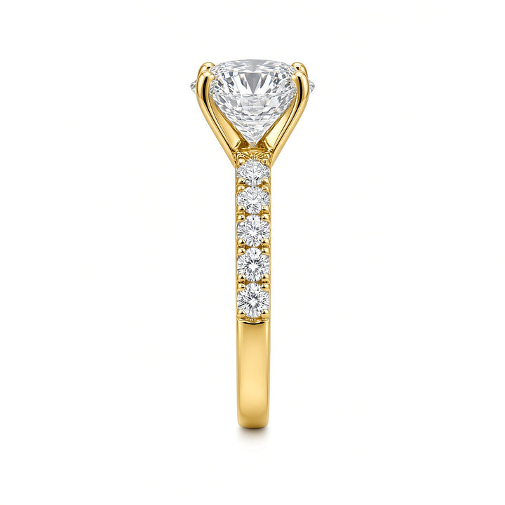 3.59CT Round Brilliant Diamond Engagement Ring in 14K White Gold