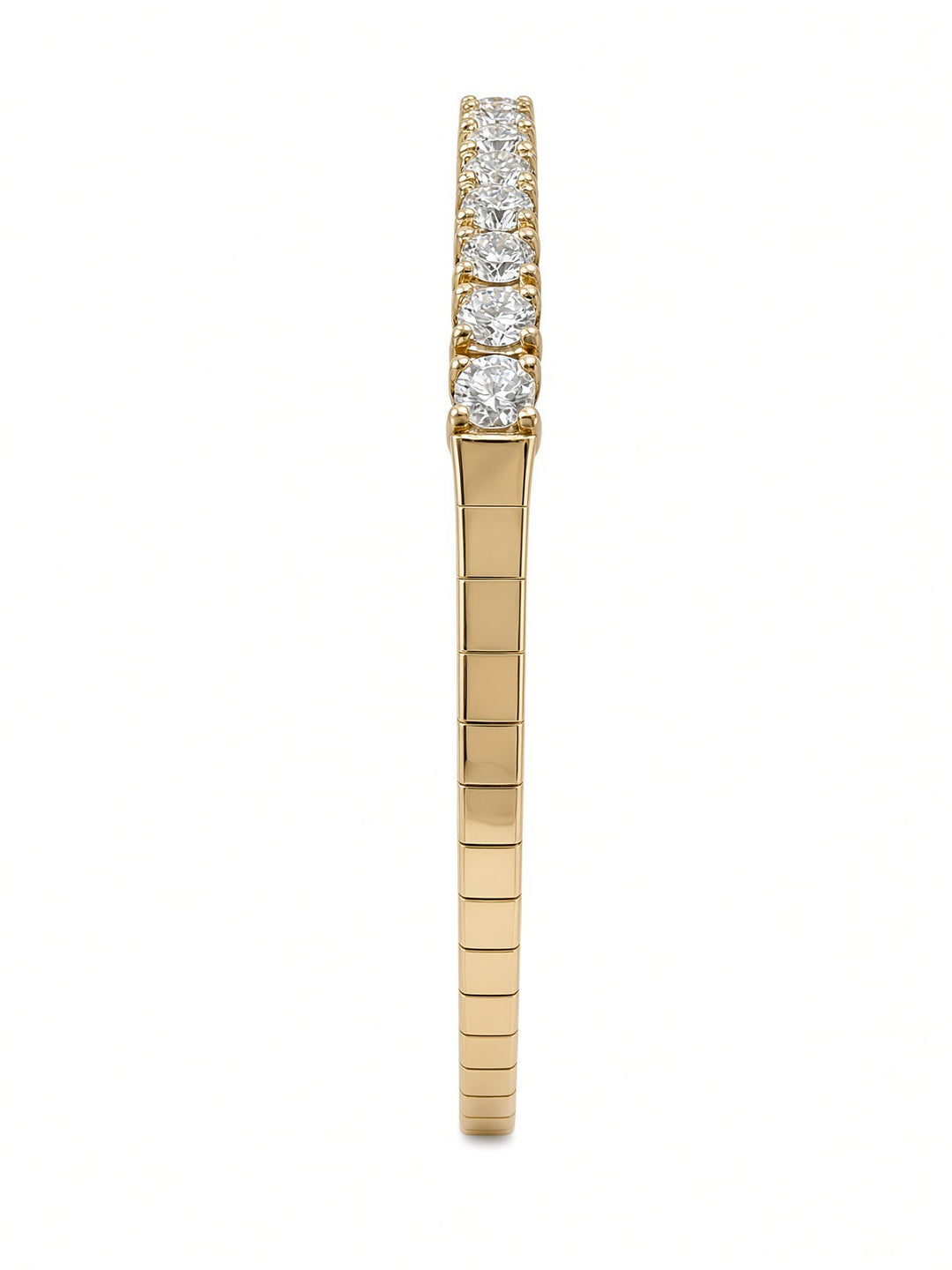 2.39CT Round Brilliant Lab-Grown Diamond Flexible Bangle Bracelet in 14K Yellow or White Gold