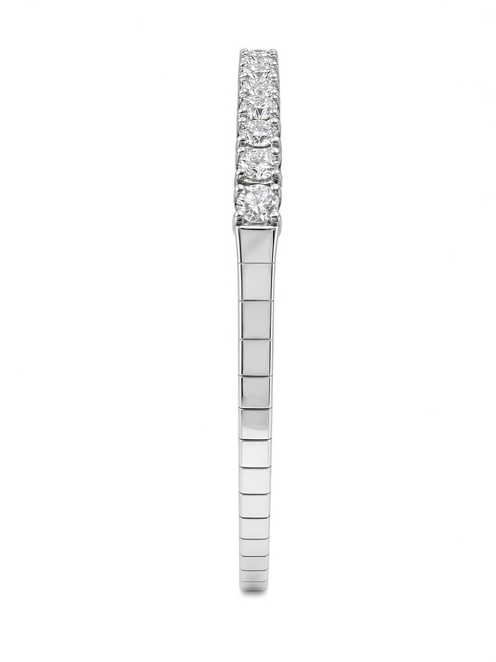 2.39CT Round Brilliant Lab-Grown Diamond Flexible Bangle Bracelet in 14K Yellow or White Gold