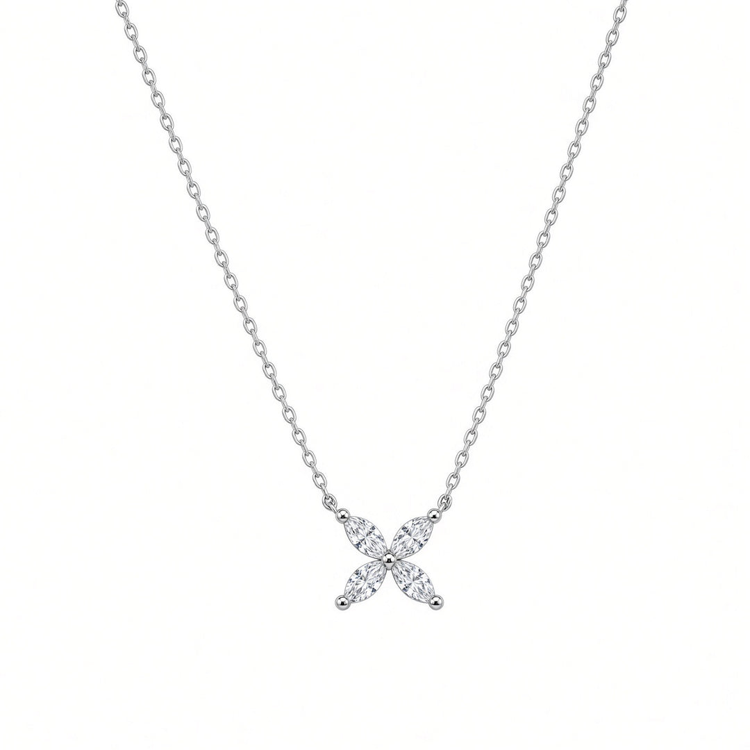 14K White Gold Four Marquise Lab-Grown Diamond Pendant – 0.47CT