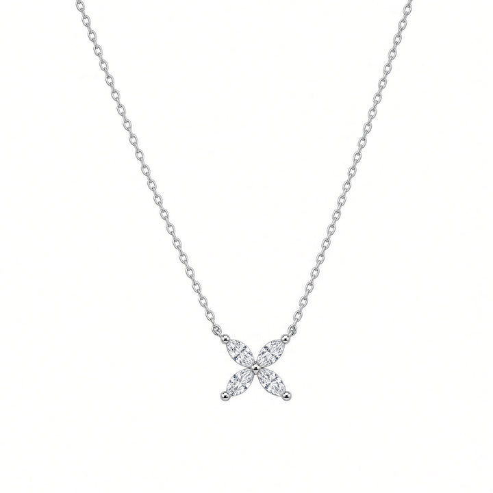 14K White Gold Four Marquise Lab-Grown Diamond Pendant – 0.47CT