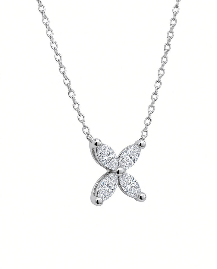 14K White Gold Four Marquise Lab-Grown Diamond Pendant – 0.47CT