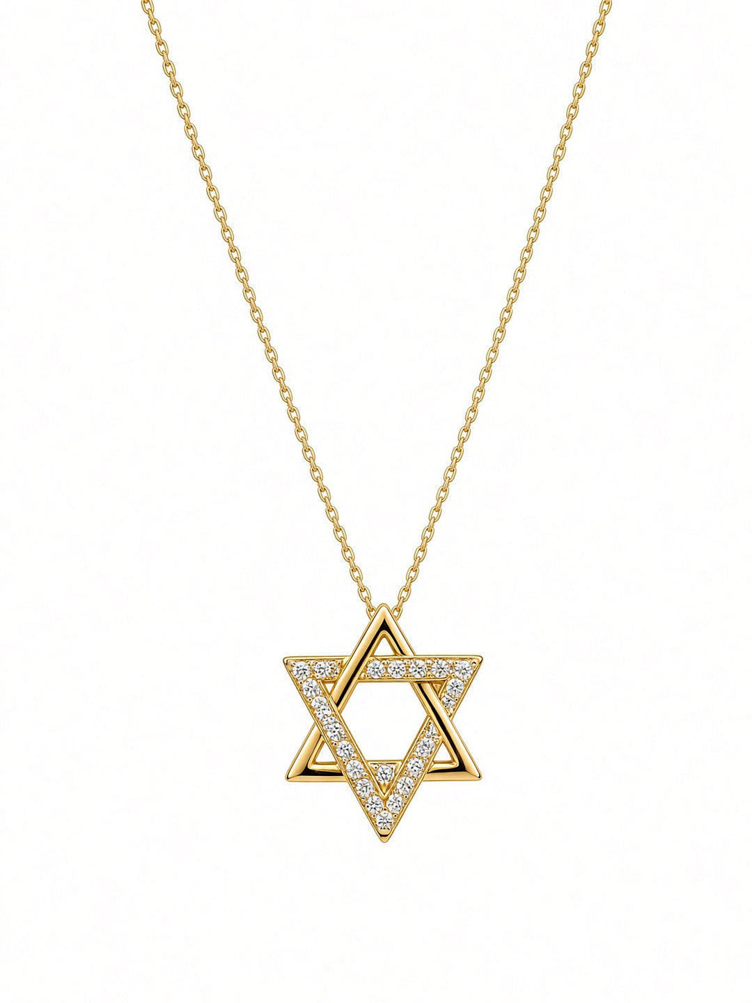 14K White Gold Star of David Necklace – 0.33CT Lab-Grown Diamonds