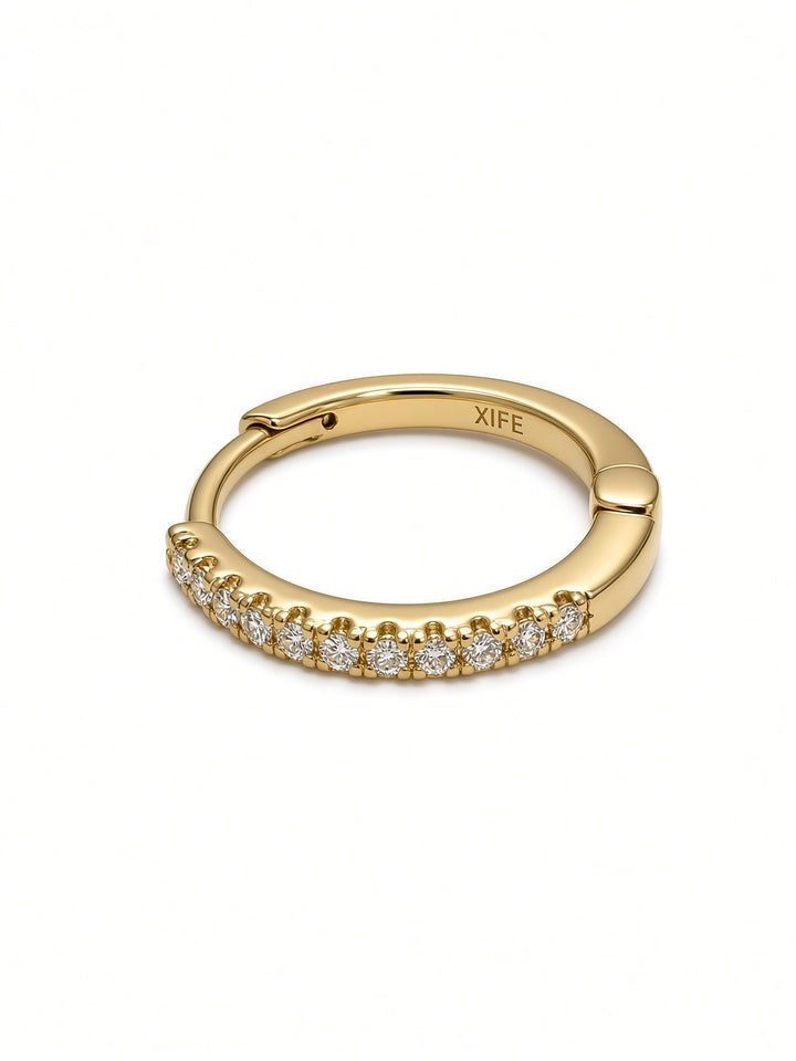 14K Gold Diamond Huggy Earrings – 0.09CT Lab-Grown Diamonds