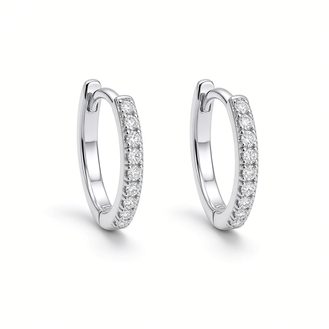 14K Gold Diamond Huggy Earrings – 0.09CT Lab-Grown Diamonds