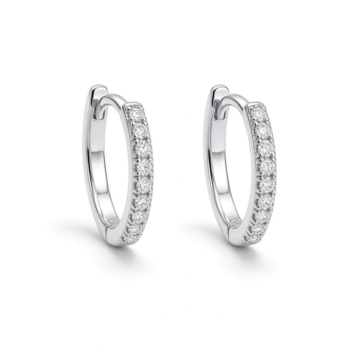 14K Gold Diamond Huggy Earrings – 0.09CT Lab-Grown Diamonds