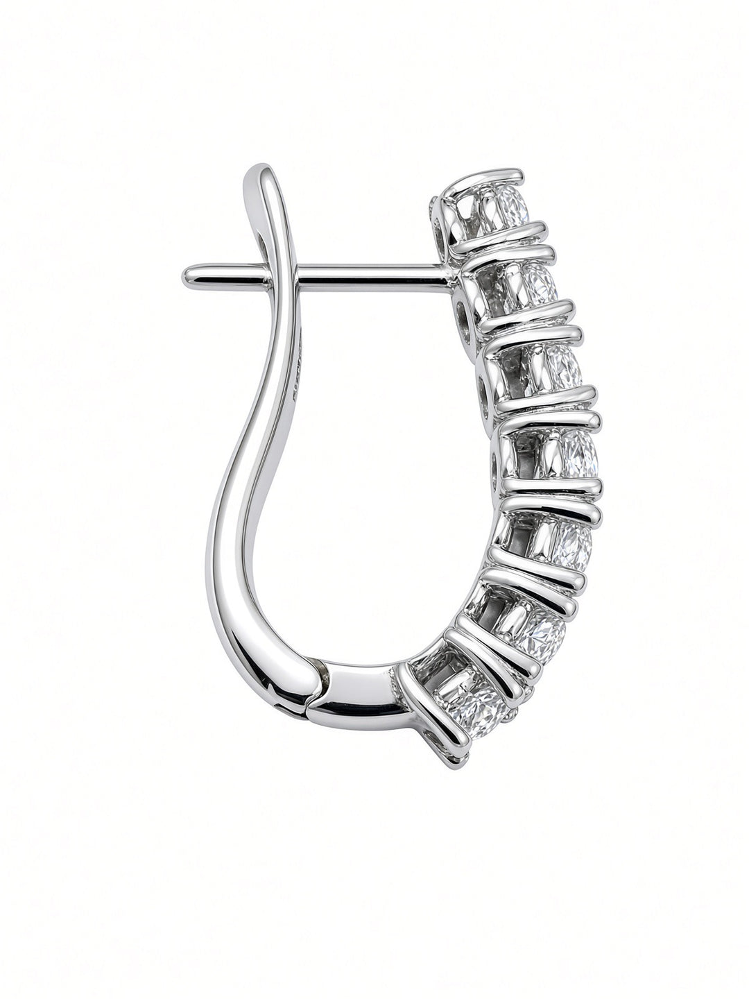 1.21CT Oval Lab-Grown Diamond Hoop Earrings – 14K White Gold