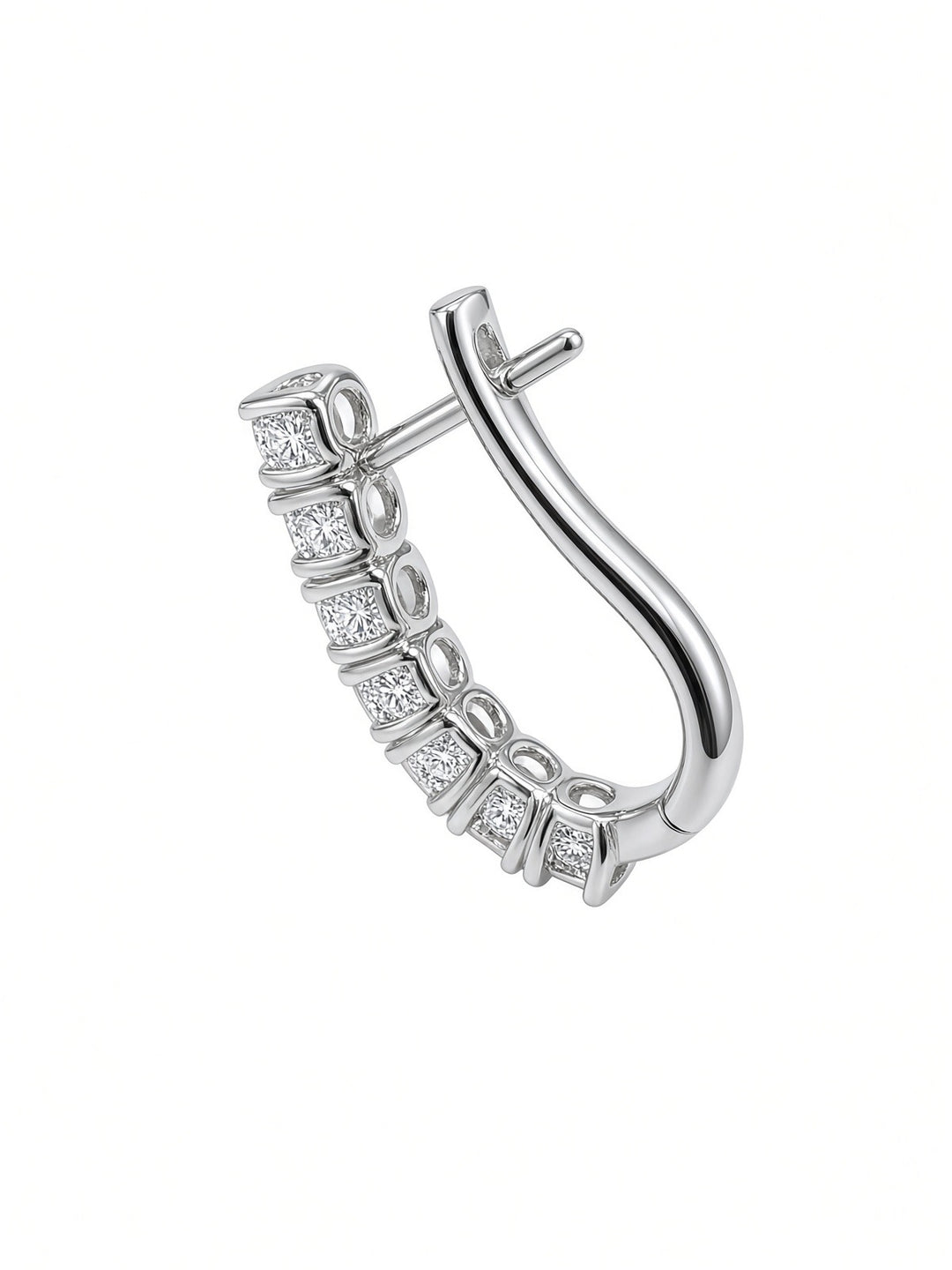1.21CT Oval Lab-Grown Diamond Hoop Earrings – 14K White Gold