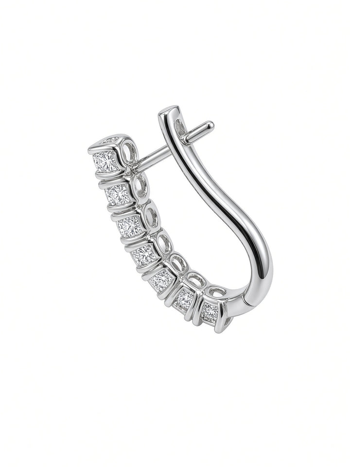 1.21CT Oval Lab-Grown Diamond Hoop Earrings – 14K White Gold