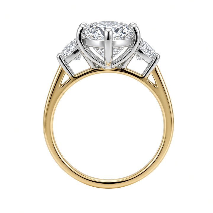 14K Two-Tone Gold 2.97CT Marquise Lab-Grown Diamond Three-Stone Engagement Ring