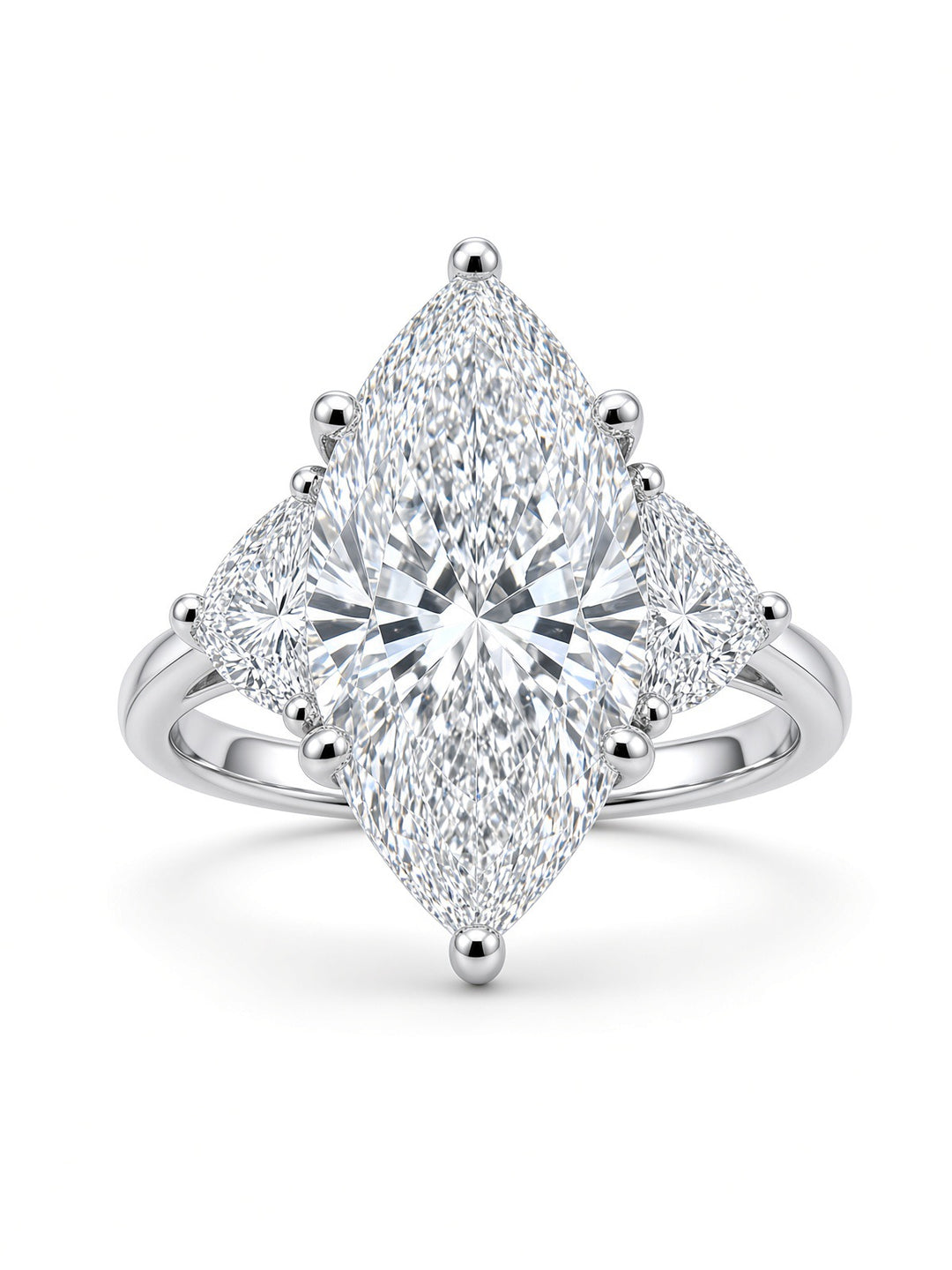 14K Two-Tone Gold 2.97CT Marquise Lab-Grown Diamond Three-Stone Engagement Ring