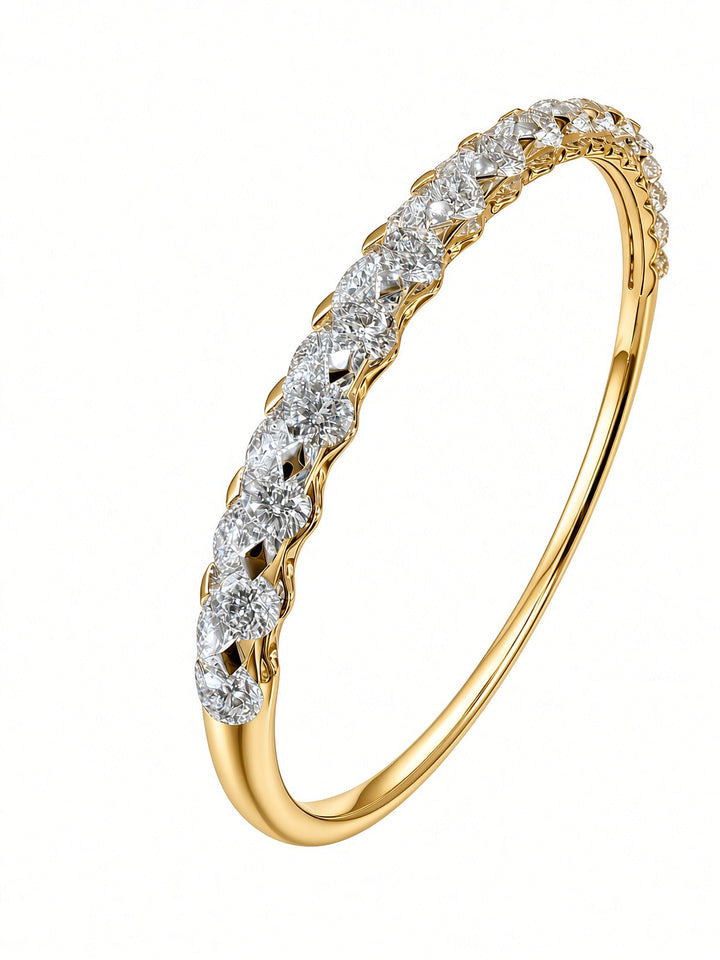 5.12 CT Round Brilliant Lab-Grown Diamond Cuff Bracelet