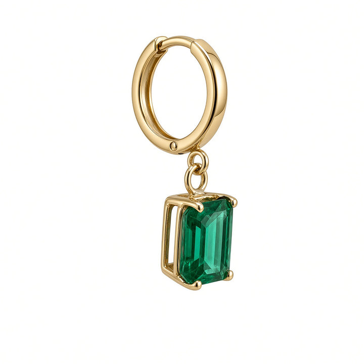 3.71 CT Natural Green Emerald Earrings in 14K Yellow Gold